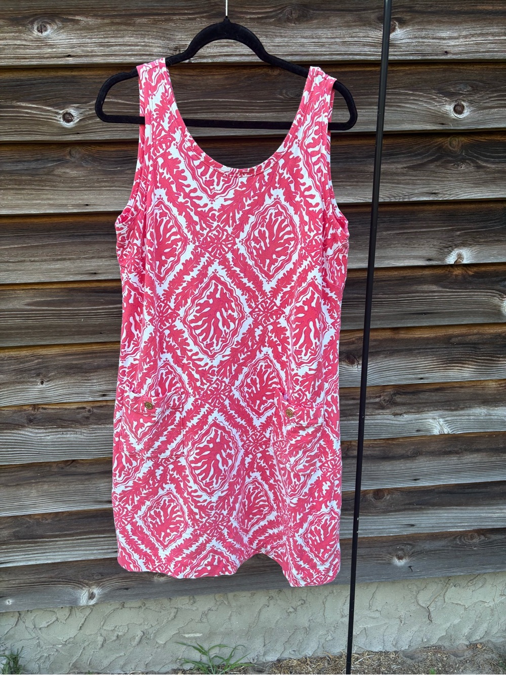 Lilly Pulitzer Coral-Pink Print Sleeveless Shift Dress